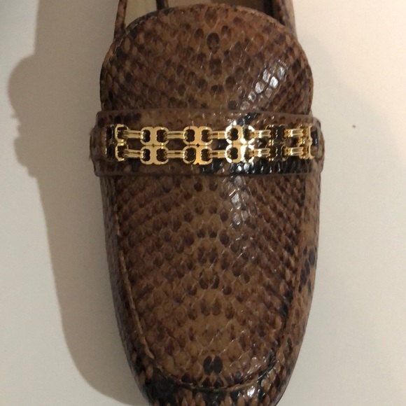Tory Burch Gemini Link Snake Embossed Loafers NEW - Picture 4 of 8